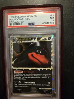 2010 POKEMON HEARTGOLD & SOULSILVER UNDAUNTED #82 HOUNDOOM-HOLO PSA 7 SWIRL*** - Image 1