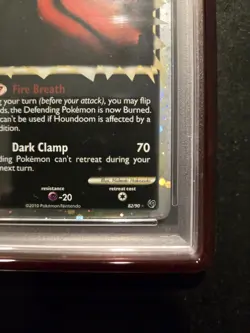2010 POKEMON HEARTGOLD & SOULSILVER UNDAUNTED #82 HOUNDOOM-HOLO PSA 7 SWIRL*** - Image 5