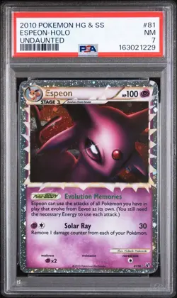 2010 POKEMON HEARTGOLD & SOULSILVER UNDAUNTED #81 ESPEON-HOLO PSA 7 - Image 1