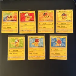Ash's Pikachu TCG 2017 Pokemon 'I Choose You' Movie/Black Star Promo set of 7 - Image 1