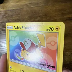 Ash's Pikachu SM108 2017 Promo Pokemon Card I Choose You Lp - Image 2