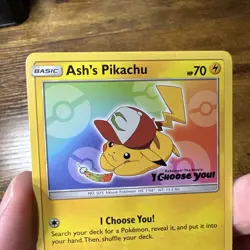 Ash's Pikachu SM108 2017 Promo Pokemon Card I Choose You Lp - Image 3