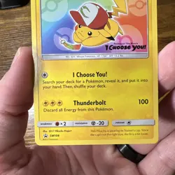 Ash's Pikachu SM108 2017 Promo Pokemon Card I Choose You Lp - Image 4