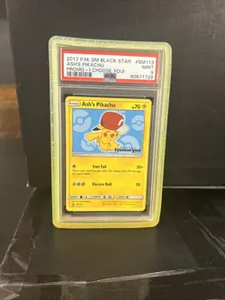 Pokemon Ash's Pikachu I Choose You! Movie Black Star Promo SM113 PSA 9 Mint - Image 1