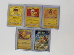 Pokemon TCG Pikachu Lot 5 Cards - I Choose You SM109, SM110 SM111, SVP 027 Promo - Image 1