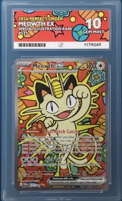 Perfect Meowth ex 121/088 ACE 10 Perfect Sub 10,10,10,10 SpecialIllustrationRare - Image 1