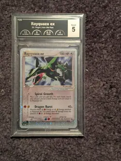 2003 POKEMON EX DRAGON #97 RAYQUAZA EX-HOLO PSA 5 - Image 1