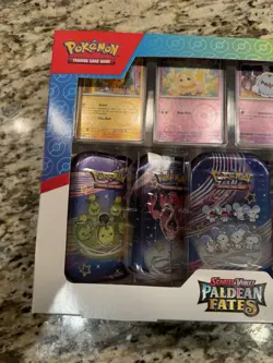 Pokemon Scarlet And Violet Paldean Fates 5 pack Mini Tins 4 Promos - NEW SEALED - Image 2