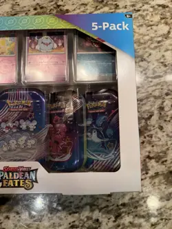 Pokemon Scarlet And Violet Paldean Fates 5 pack Mini Tins 4 Promos - NEW SEALED - Image 4