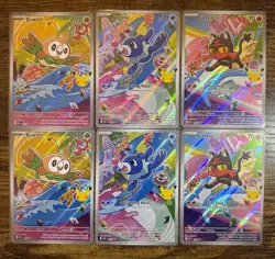 Pokemon 30th Anniversary Full Art Promo Set - Rowlet, Litten, Popplio X2 - Image 1