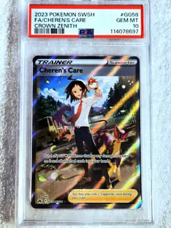 2023 Cheren's Care PSA 10 Pokemon SWSH Crown Zenith GG58/GG70 Full Art Gem Mint - Image 1