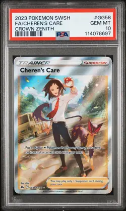 2023 Cheren's Care PSA 10 Pokemon SWSH Crown Zenith GG58/GG70 Full Art Gem Mint - Image 4
