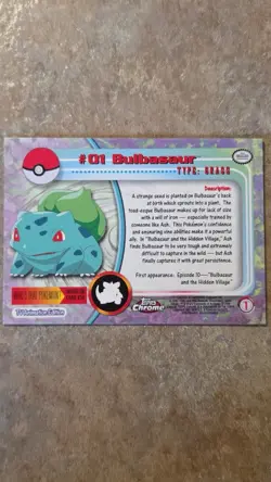 2000 Pokemon Topps Chrome Bulbasaur #01 - Image 2