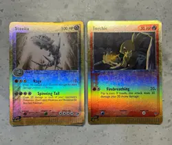 Pokemon TCG EX Ruby & Sapphire Reverse Holo Steelix 23/109 Torchic 77/109 - Image 1