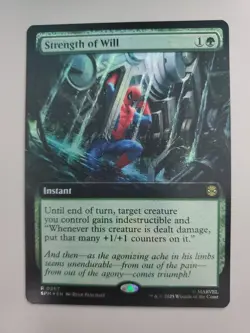 MTG Strength of Will Marvel's Spider-Man Foil Extended Art Rare - Image 1