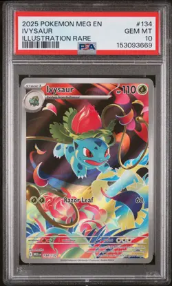 Ivysaur 134/132 Illustration Rare Mega Evolution Pokemon PSA 10 - Image 1