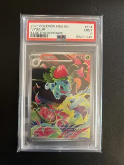 Pokemon Ivysaur 134/132 Mega Evolution Illustration Rare PSA 9 MINT - Image 1