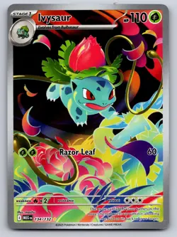 Ivysaur 134/132 Illustration Rare Mega Evolution Pokemon Holo Near Mint - Image 1