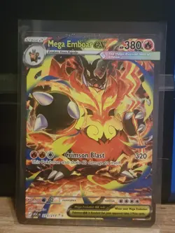 Mega Emboar EX ASCENSION 273/217 Secret Rare Holo Full Art Pokemon Card - Image 1