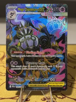 Pokemon TCG Mega Chandelure ex 099/084 Pitch Black Ultra Rare Full Art Card NM - Image 1