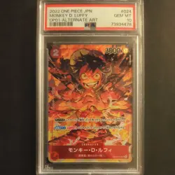 2022 ONE PIECE JAPANESE OP01-ROMANCE DAWN ALTERNATE ART MONKEY D. LUFFY PSA 10 - Image 1