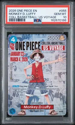 2026 ONE PIECE PROMOS #055 MONKEY D. LUFFY PSA 10 - Image 1