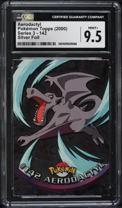 2000 POKEMON TOPPS SER 3 SILVER FOIL #142 AERODACTYL CGC 9.5 - *POP 1* - Image 1
