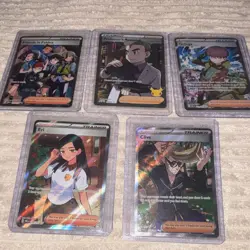 Pokemon TCG Paldean Fates Trainer Full Art Holo lot (5) Friends in Paldea - Image 1