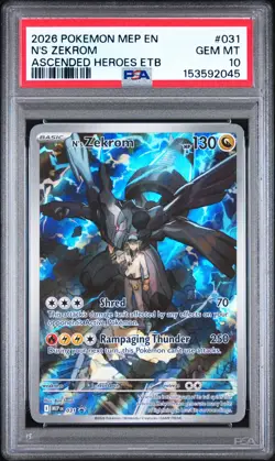 2026 POKEMON MEP EN-ME BLACK STAR PROMO #031 N'S ZEKROM PSA 10 - Image 1