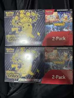 2 Pokemon Surging Sparks Elite Trainer Box and Booster Bundle Costco, 2-Pack - Image 1