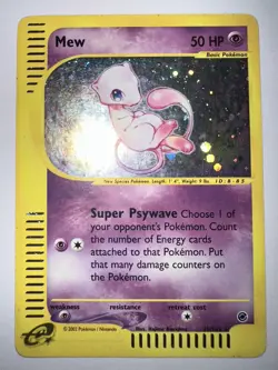 SWIRL 2002 Expedition Mew Holo Foil Rare 19/165 WOTC E-Reader Series Pokemon - Image 1