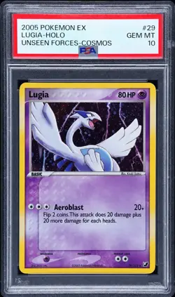 PSA 10 2005 Pokemon EX Unseen Forces Lugia Cosmos Holo Rare #29/115 - Image 1