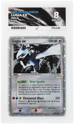 2005 Pokemon Ex Unseen Forces Lugia Ex Holo ACE 8 105/115 - Image 3