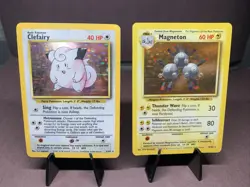 Pokemon TCG Base Set Lot - 2 Card Holo Rare Clefairy & Magneton 1999 VTG WOTC - Image 1