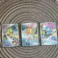 Pokemon TCG 3-Card Lot Turtwig Chimchar Piplup First Partners (Good Centering) - Image 1