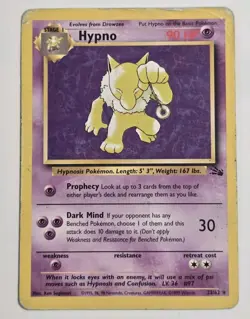 Hypno Fossil Unlimited 23/62 Non Holo Rare 1999 Vintage Pokemon TCG MP - Image 1