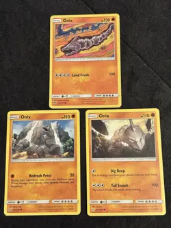 Pokemon TCG Onix 3 Card Lot Unbroken Bonds/Lost Thunder 109/214 2018 - Image 1