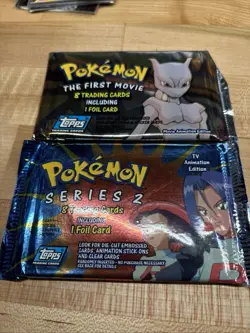 Topps Pokemon Lot 2 Sealed Packs First Movie Series 1 & 2 Cards Foil Mewtwo - Image 2