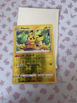 Pokemon Pikachu TCG Lost Origin Reverse Holo Card 052/196 - Image 1