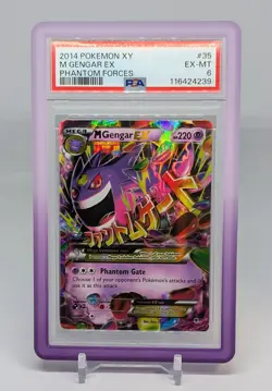 PSA 6 ✨ Mega M Gengar EX ✨ Ultra Rare Pokemon XY Phantom Forces #35 + 🟣PSAGuard - Image 1