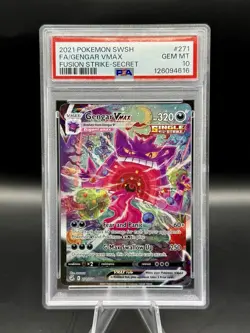 PSA 10 Gengar VMAX Alternate Art Secret 271/264 Pokemon Fusion Strike ENGLISH - Image 1