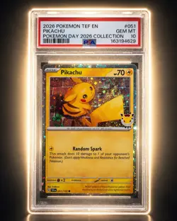 🌀SWIRL🌀 - PSA 10 Pikachu 051/162 Pokemon Day 2026 Collection Pokemon TCG - Image 1