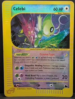 Celebi 145/144 Skyridge Reverse Holo Secret Rare Crystal Pokemon TCG Nintendo MP - Image 1