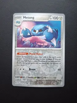 Metang 114/162 Common Reverse Holo Card SV05: Temporal Forces Pokemon TCG NM - Image 1