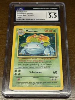 Pokemon TCG Base Set Venusaur Unlimited Holo 15/102 CGC 5.5 - Image 3
