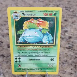 Pokemon TCG Base Set Venusaur 15/102 Holo Rare 1999 WOTC Unlimited - Image 1