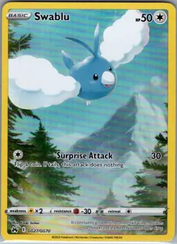 Swablu GG27/GG70 SWSH: Crown Zenith: Galarian Gallery - Pokemon Card - NM - Image 1