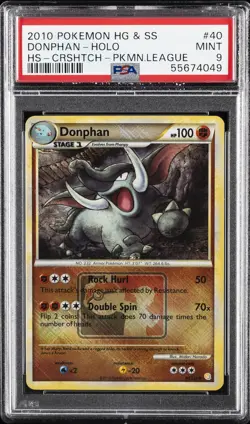 2010 POKEMON HEARTGOLD & SOULSILVER #40 DONPHAN-HOLO PSA 9 - Image 1