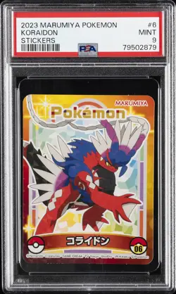 2023 MARUMIYA POKEMON STICKERS #6 KORAIDON PSA 9 - Image 1
