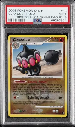 2008 POKEMON DIAMOND & PEARL GREAT ENCOUNTERS #15 CLAYDOL-HOLO PSA 9 - Image 1